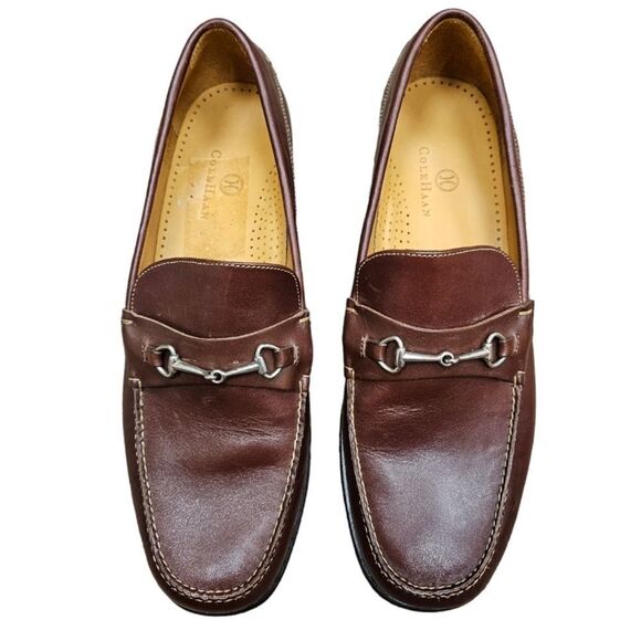 Cole Haan 9.5 Horsebit Leather Brown Loafers Slip On Classic Casual Dressy - Picture 1 of 7